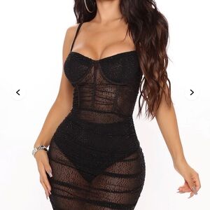 Fashion Nova Black Sheer Dress